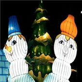 Lanterna di Natale con decorazione festival all'aperto